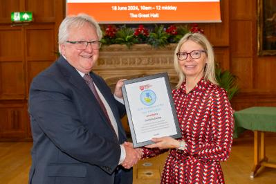 LEAF Sustainability Champion of the Year, awarded to Cecilia McCluskey (Genomics CTU).